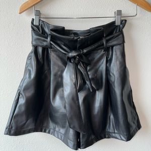 Leather shorts